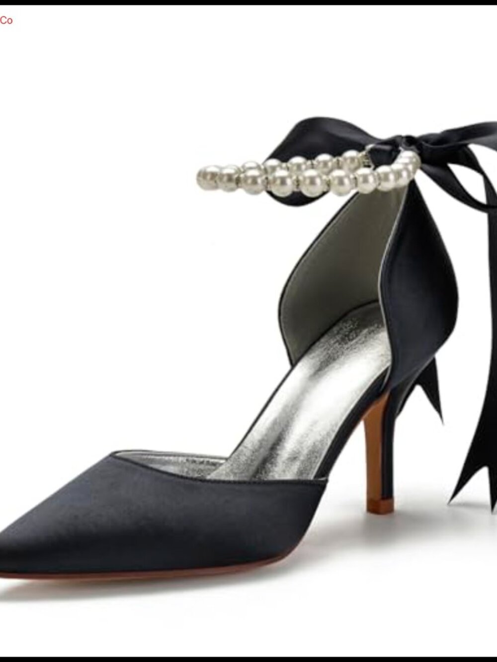 Pearl Satin Wedding High Heels Pointed Toe Bridal Prom Pumps